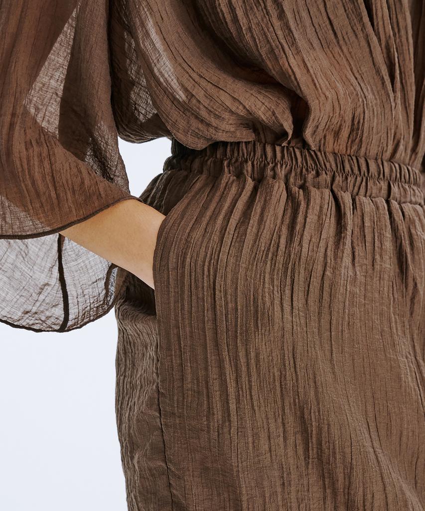 Bundercammer Sheer Banding Skirt_Brown
