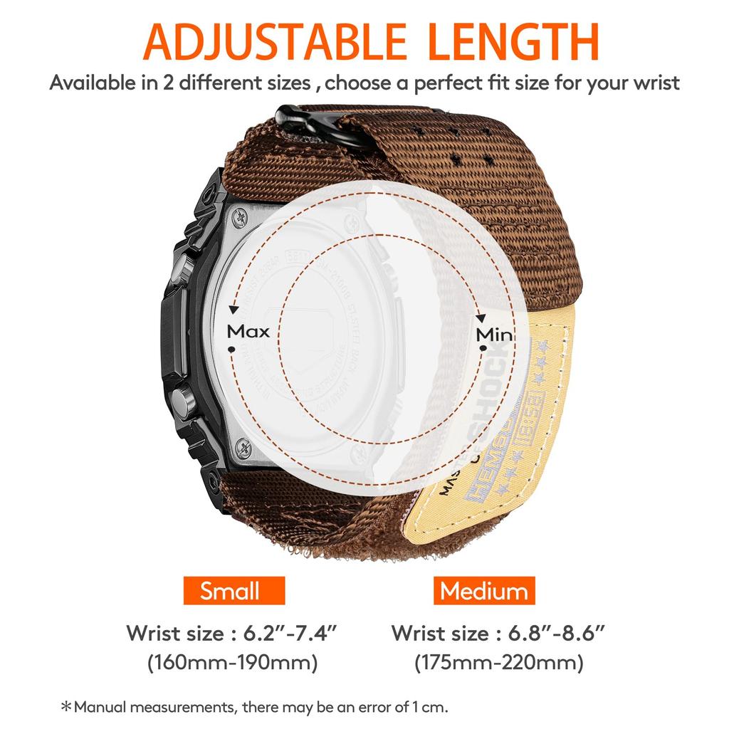 Ремешок на липучке для часов Casio 16 мм нейлоновый ремешок Casio мужской G-Shock GM-2100B, GD-100/110/120/350, GW-S5600/5600/B5600/M5600,