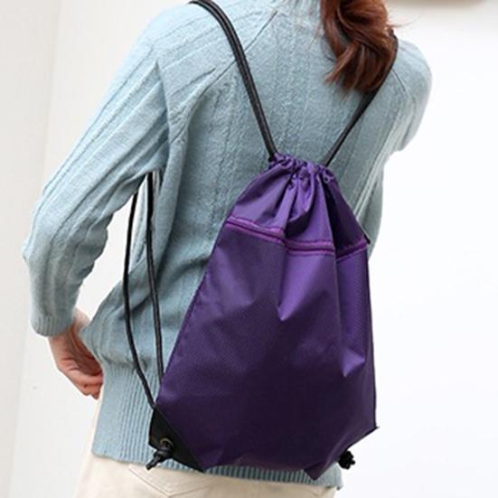 Спортивный рюкзак унисекс, складной водостойкий рюкзак на шнурке чистого цвета для тренировок