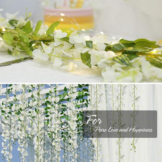 Yousheng Имитация цветов глицинии Искусственное плакучее растение с цветами Искусственное цветение глицинии Лоза для гирлянды Свадебная арка Декор стены