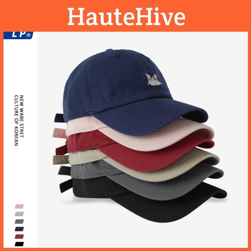 Charming Embroidered Cat Baseball Cap For Women Adjustable Size In Trendy Color