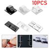 10pc Self-adhesive Cable Holder Fixer Clips Clamp Management Adhesive Ornament Hooks Rope Holders for Hanging Christmas Lights