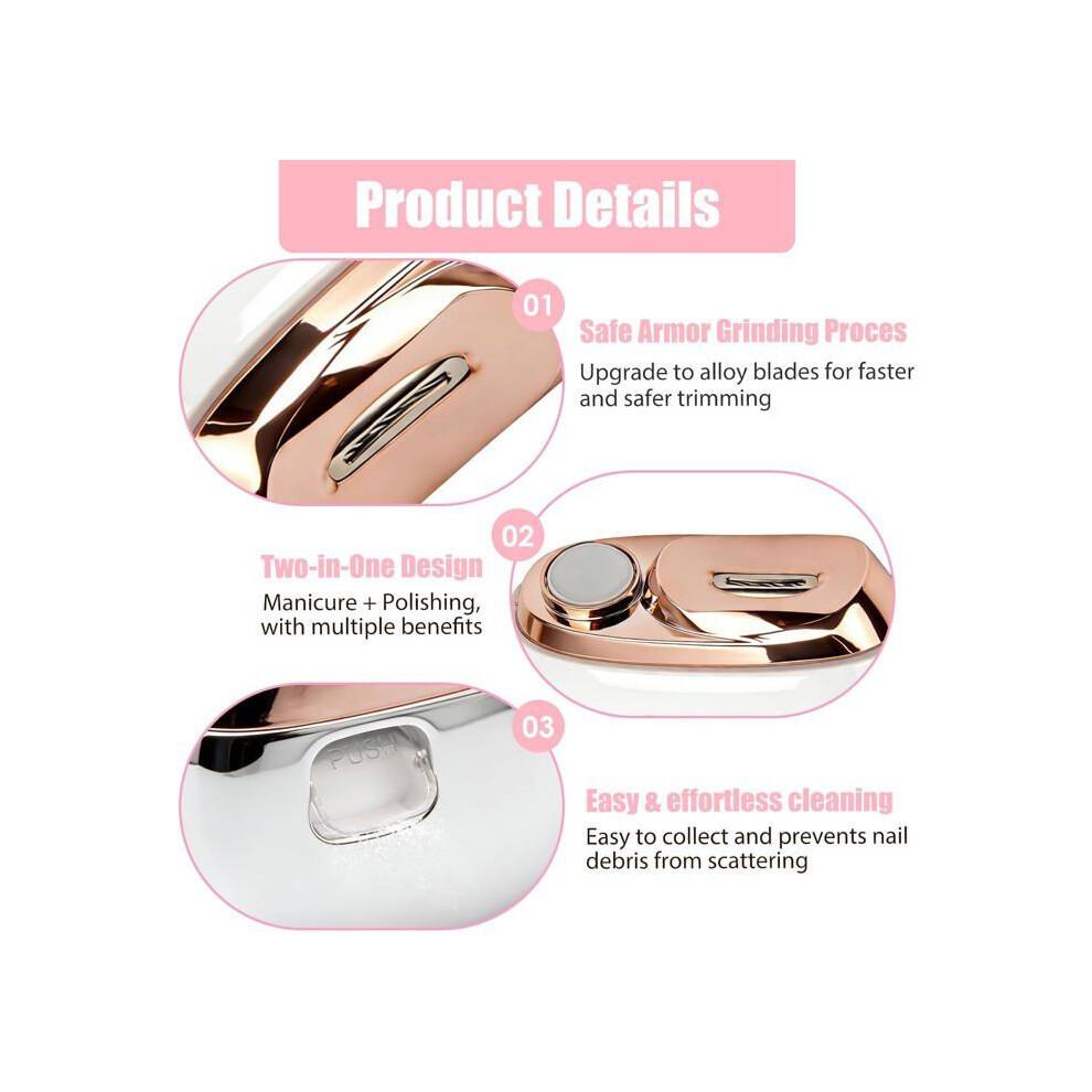Electric nail clipper - 2-in-1 - Hands & Feet - Built-in LED - USB-C charging