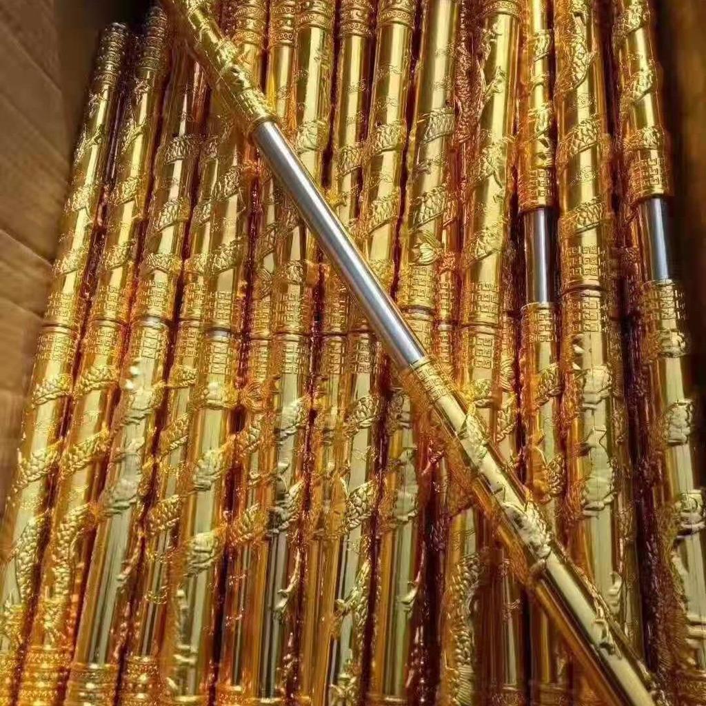 2 шт. Хэллоуин Реквизит Косплей Золотой Укун Руйи Цзиньгу Банг, для Укуна Дубинки Палки, ПУ Пена Ролевая Игра Рождество Дни Рождения Подарки (Дубина)