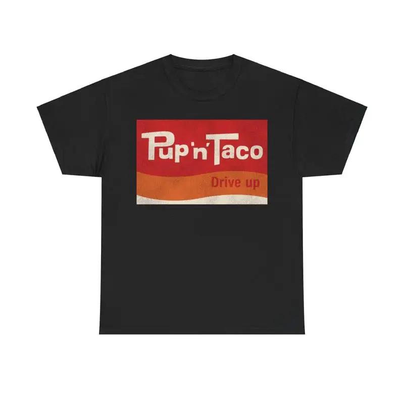Ретро Ностальгическая Футболка Ресторан Быстрого Питания Pup N Taco