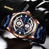 CURREN Men's Watch Analog Chronograph Waterproof Luminous Date Fashionable Design Stainless Steel Quartz Wrist Watch for Business