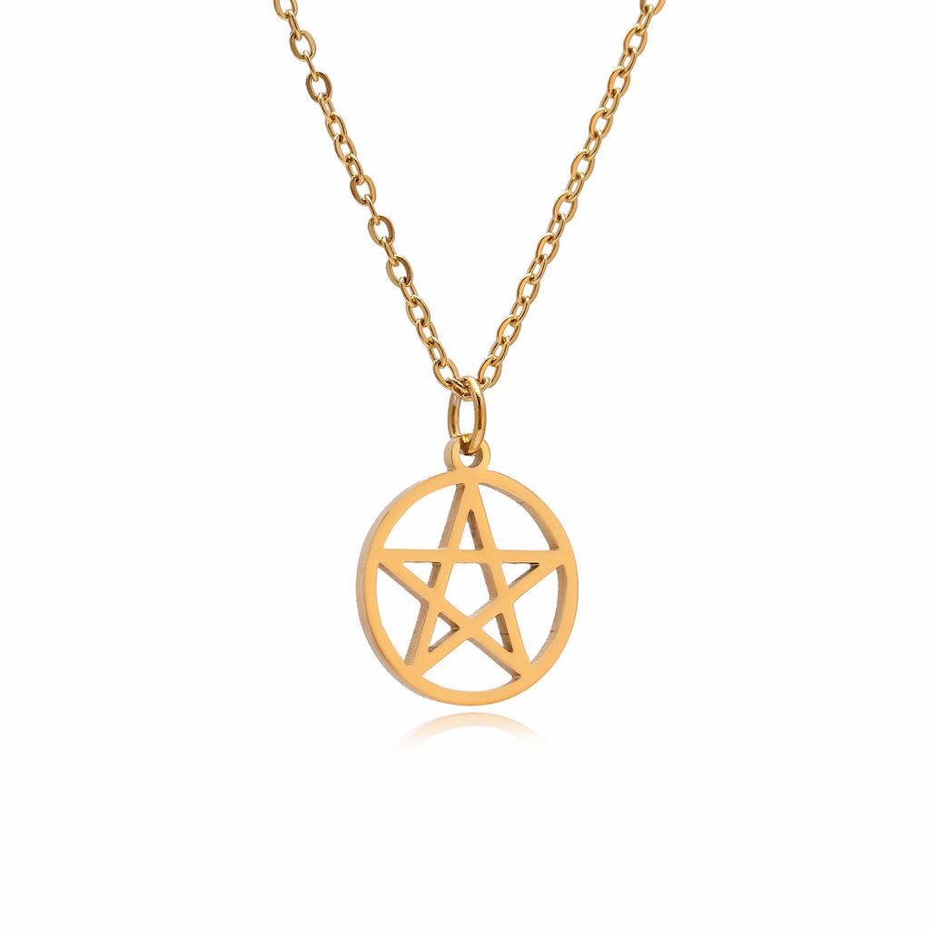 Ожерелье с пентаграммой для женщин, ювелирные изделия из нержавеющей стали, геометрические минималистские подвески, ожерелья-чокеры Para Mujer