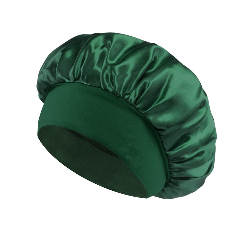 Satin Bonnet Hair Bonnet for Sleeping Silk Bonnets Women Solid Solid Wide-brimmed Sleeping Hat with Elastic Soft Band Hair Care