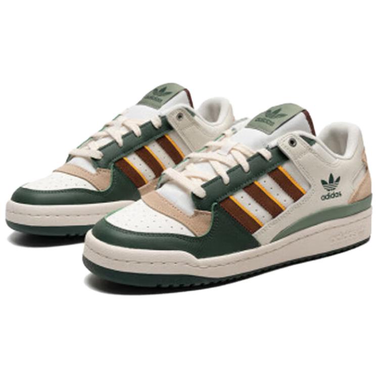 adidas Оригинальные FORUM Износостойкие Низкие кеды для скейтборда Унисекс Белые Зеленые Коричневые Кроссовки JP9966
