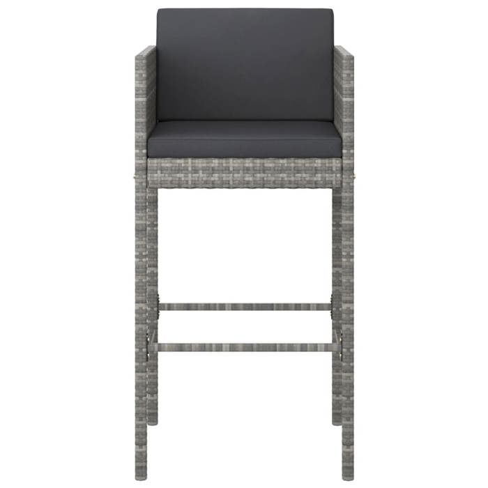 Maison Exclusive - Ensemble de bar de jardin 5 pcs et coussins Résine tressée Gris