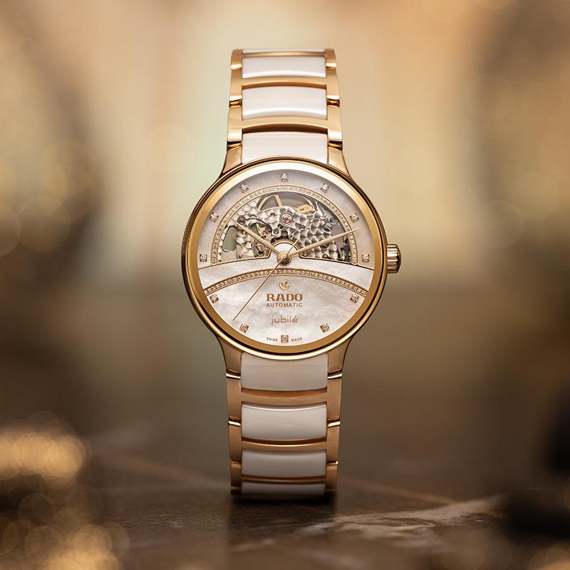 RADO Радар Серия Crystal Автоматический Механический Механизм Скелетон Алмазный Женские Часы Швейцарские Часы Белый Циферблат R30029932