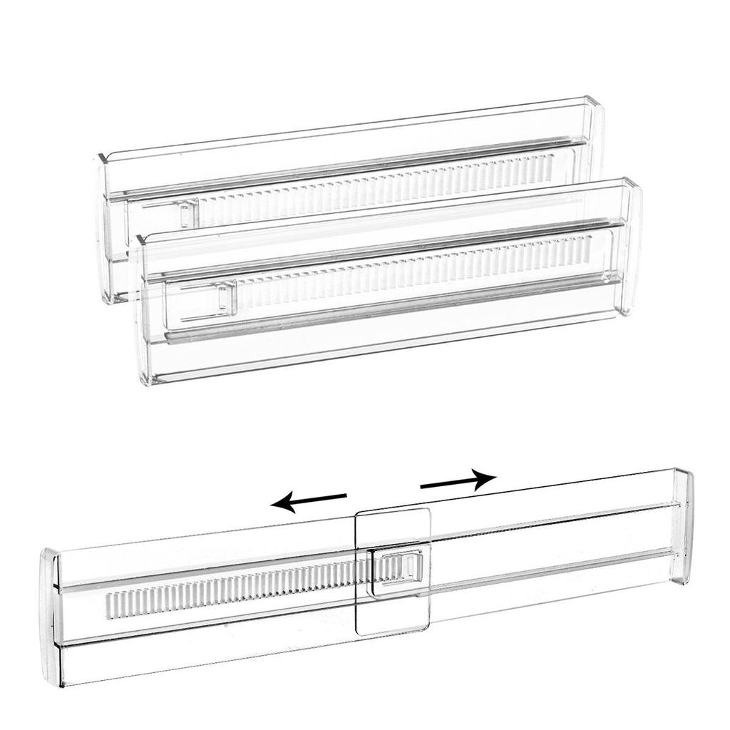 Adjustable Transparent Drawer Dividers with Foam Ends, Expandable and Retractable, Multiple Pack