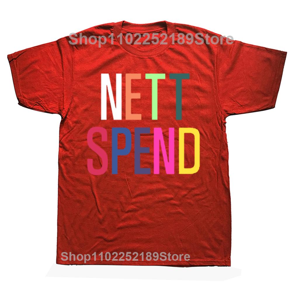 Funny Nettspend Rainbow Logo Graphic T-shirts Men Women's Fashion Casual Oversized Tshirt 100% Cotton Loose Oversized T Shirt