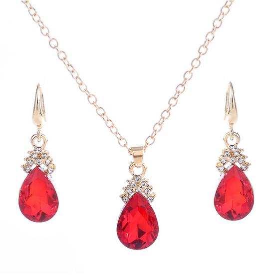 Винтажные женские ювелирные изделия со стразами и ожерельем, серьги-крючки, подвески