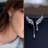 Серьги Женские Длинные Посеребренные Крыло Ангела Асимметричная Бахрома Висячие Серьги Модные Элегантные Украшения