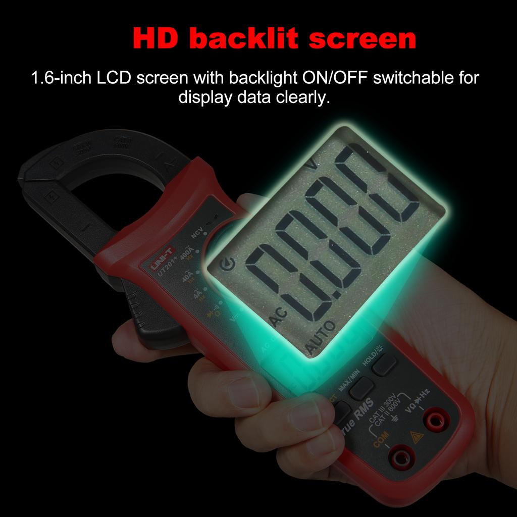 UNI-T UT201+ Цифровые клещи на 4000 отсчетов Мультиметр True RMS Амперметр с клещами Измеритель напряжения NCV