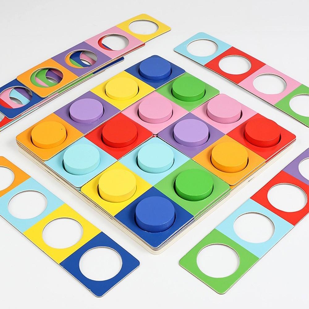 Color Recognition Matching Logic Game Educational Wooden Puzzle  Preschoolers or Toddlers