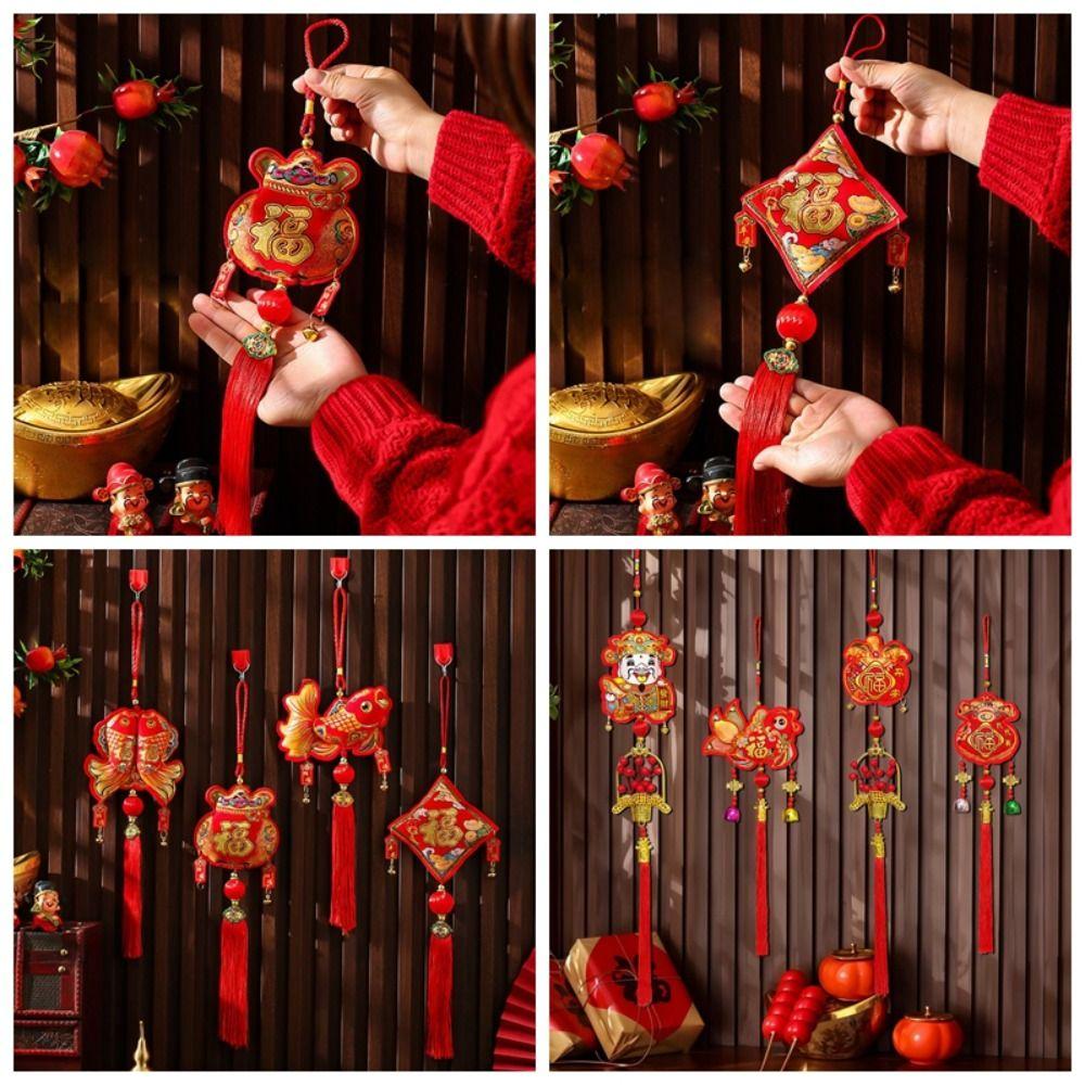 Get Rich Spring Festival Pendants Red Chinese Lucky Pendant  Party Decorations