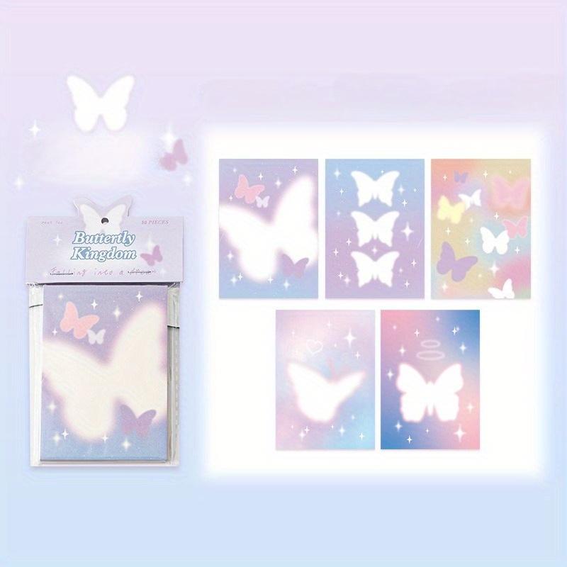 200Sheets/4Packs Star Butterfly Pattern Sticky Notes, Creative Multi-Purpose Square Notes, Easy to Apply and Write