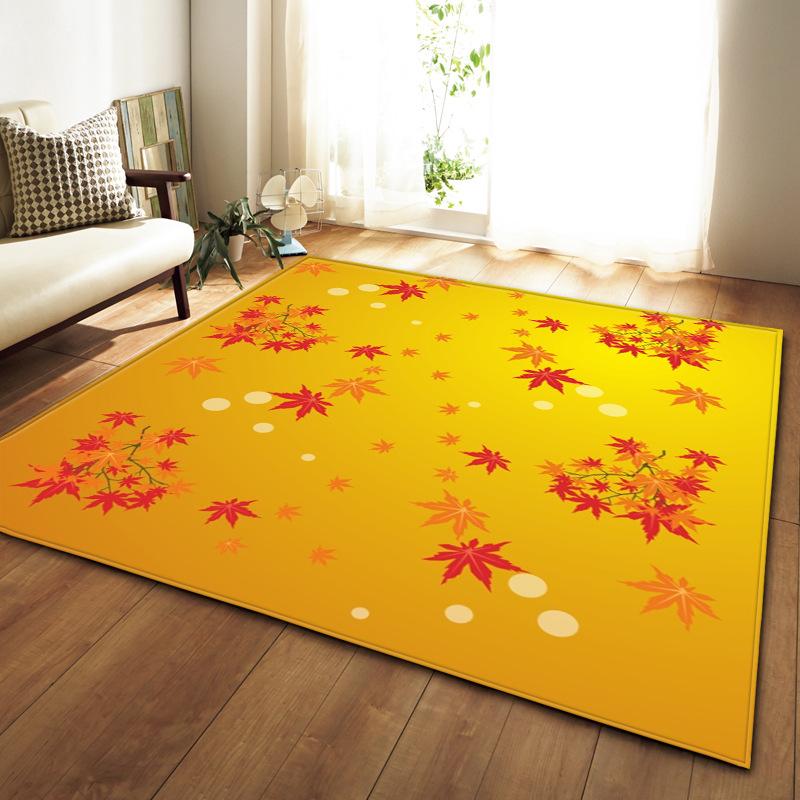 Maple Leaf Living Room Carpet Bedroom Dining Room Floor Mat Pattern Size