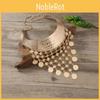 Fashionable Ethnic Style Multi Layer Tassel Design Women Metal Collar Necklace