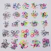 10 Multi-Color Stainless Steel Nose Rings & CBR Lip & Eyebrow Studs, C-Shaped Ear Bone Piercing Jewelry