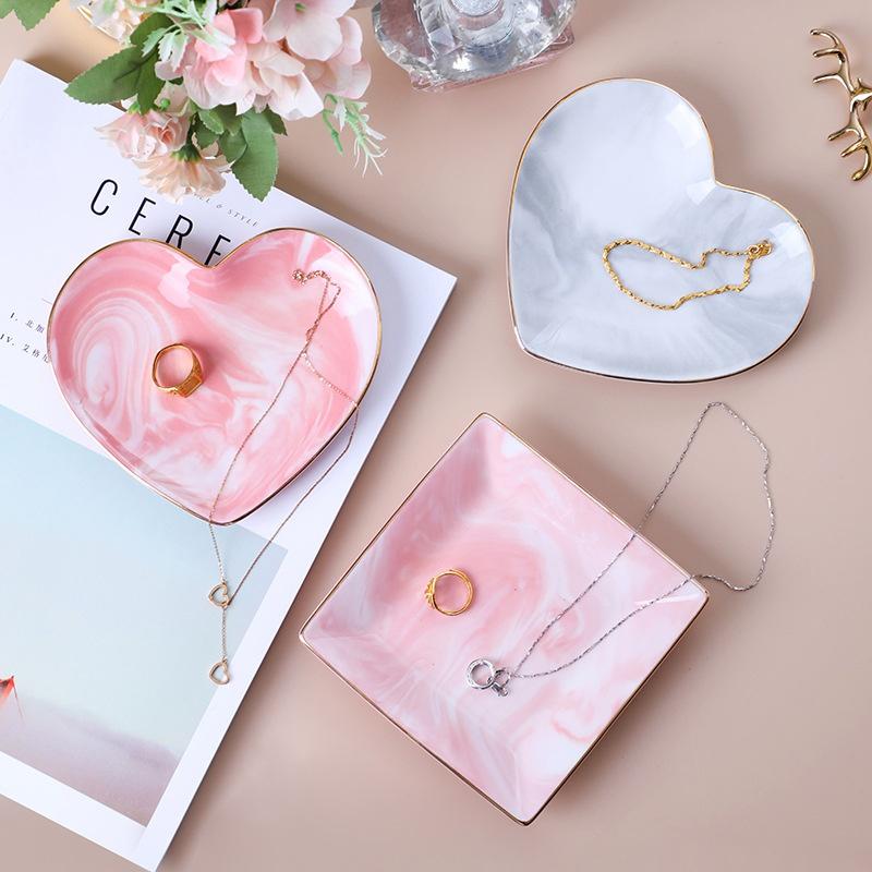 Креативная мраморная керамическая тарелка тарелка для десерта еда тарелка ювелирное кольцо ожерелье блюдо поднос