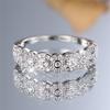 Милое женское кольцо на палец с маленьким белым цирконом Винтажное серебристое обручальное кольцо Свадебные украшения для женщин