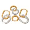 1 Pair Stainless Steel Round Oval Embossing Ear Rings Korean Earrings Hoops Earring for Women Female Girls Metal Luxury Jewelry