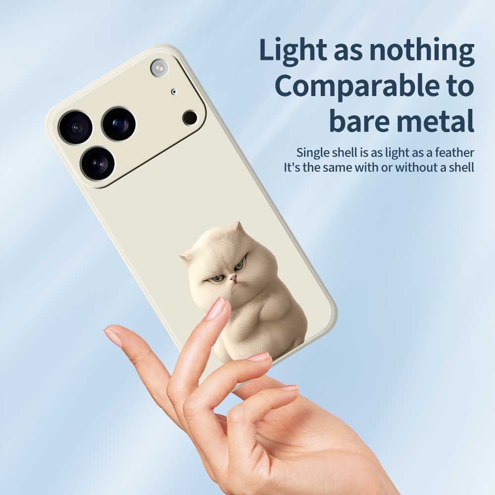 For iPhone 17 Pro Max Case Angry Cat Pattern Printing Straight Edge TPU Phone Back Cover