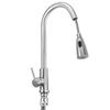 2 Spraying Modes 360° Rotating Pull Out Faucets with Sprayer Bathroom Basin Sink Faucets Stainless Steel Hot & Cold Tap
