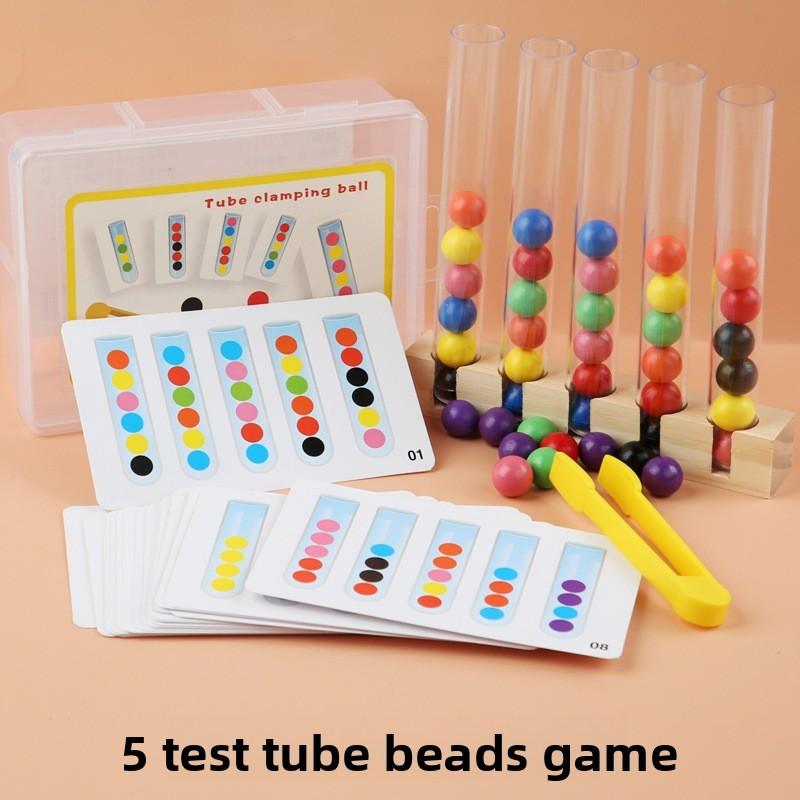 Wooden Test Clip Beads Color Cognition Puzzle Toy Preschoolers For