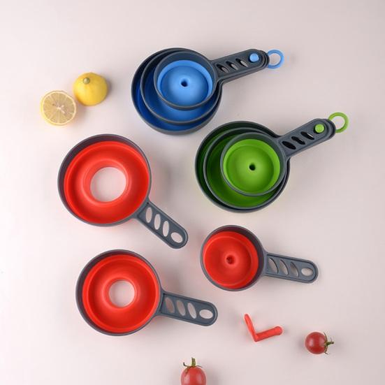 Useful Hanging Hole Design Dispense Wear-resistant Folding Food Liquid Spice Oil Funnel Home Supply Food Funnel