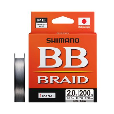 SHIMANO Плетеный шнур BB Braid PE Line LD-M64Y 2.0 200м 30.2lb Стальной Серый Плетеный Рыболовный