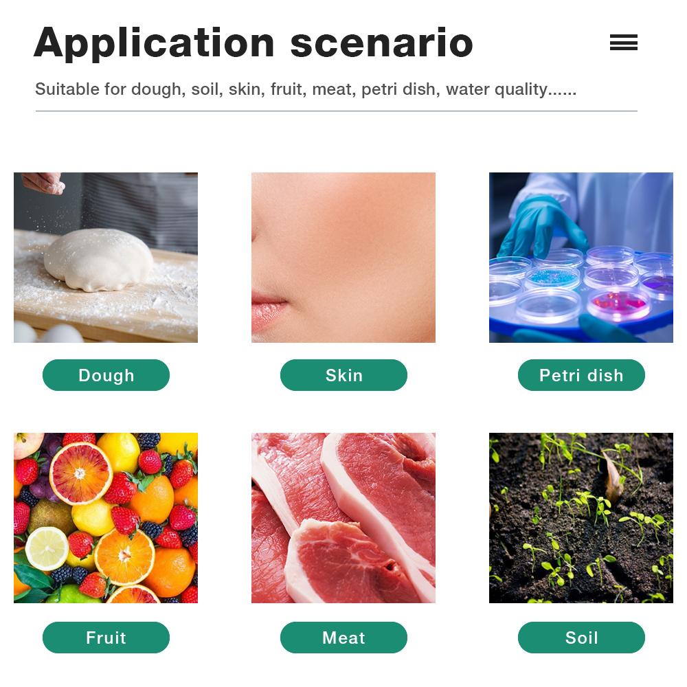 High Accuracy Food PH Meter 0.00~14.00pH Temp pH Tester Sensor Surface Acidity Analyzer for Meat Canning Cheese Dough Skin