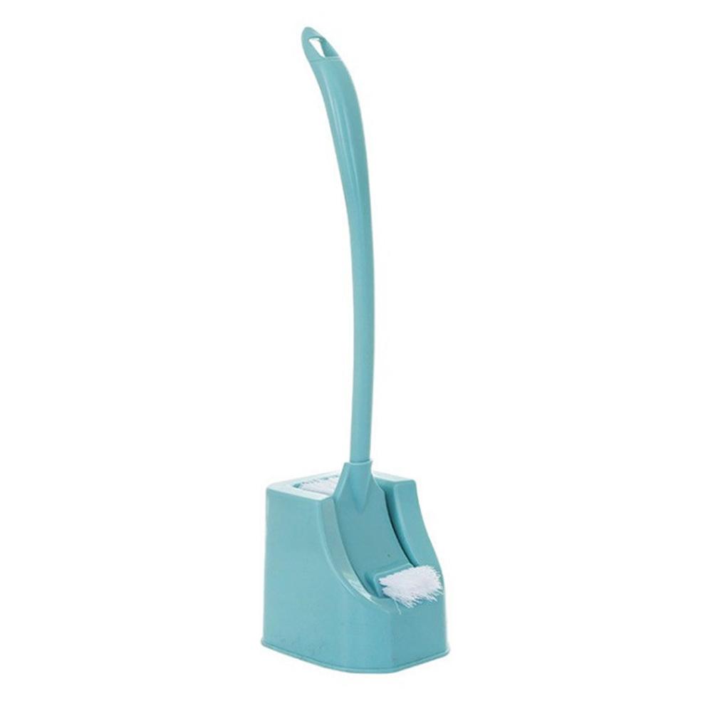 Long-handled Sanitary Brush Cleaning Curved Corner Toilet Brush with Base