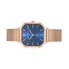 Mathey-Tissot Женские кварцевые часы Monsoon Square Rose Gold Tone из нержавеющей стали с синим циферблатом D7917PBU