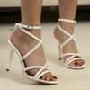 2024 Summer Fashion Open Toe High Heels Women's Sandals High Heels Women's Lace Up Stiletto Heels Party Banquet Women's Shoes