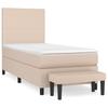 Box Spring Bed with Mattress Cappuccino Brown 90 x 190 cm Faux Leather