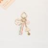 Sakura Pearl Fan Korean Style Pendant Women Backpack Decor Rabbit Keychain Floral Zinc Zinc Alloy Keyring