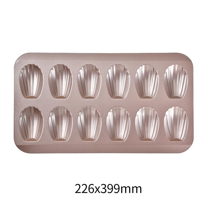 12 Cavities Carbon Steel Cake Mold Nonstick Baking Pan Shell Shape Baking Tray Pastry Cookie Bread Mold Bakeware Baking Tools