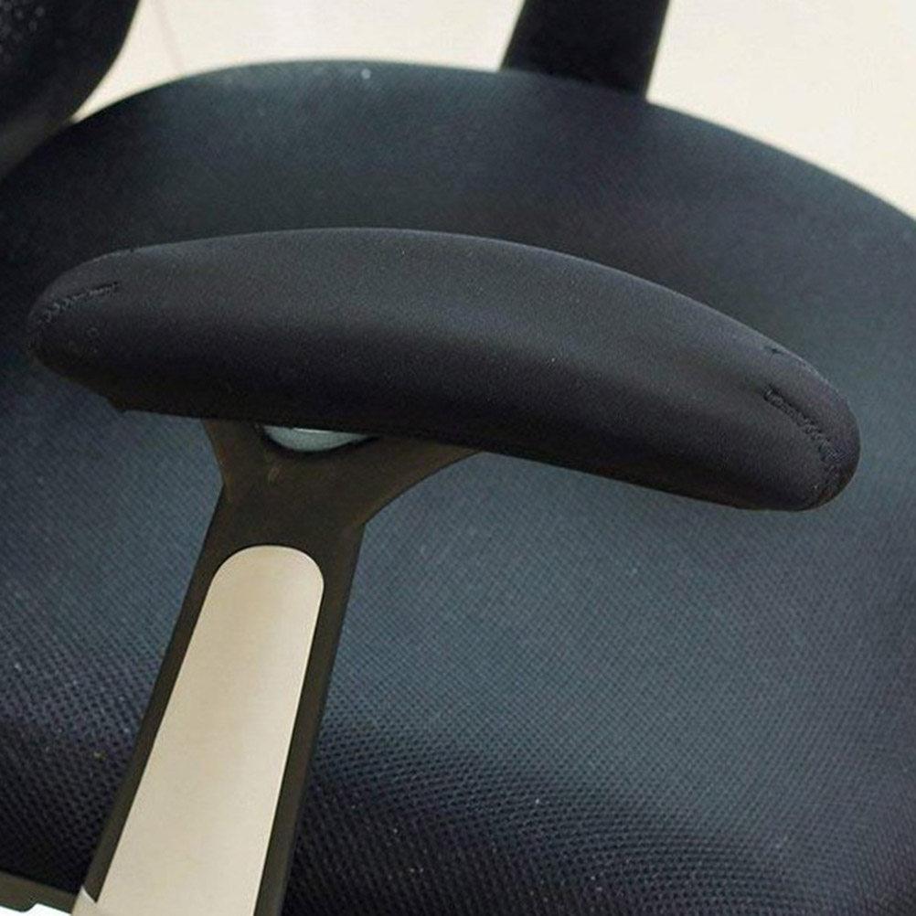 1Pair Chair Armrest Covers in Black Size S Smooth Neoprene Material Provides Comfort and Durability for Office Or Home Seating