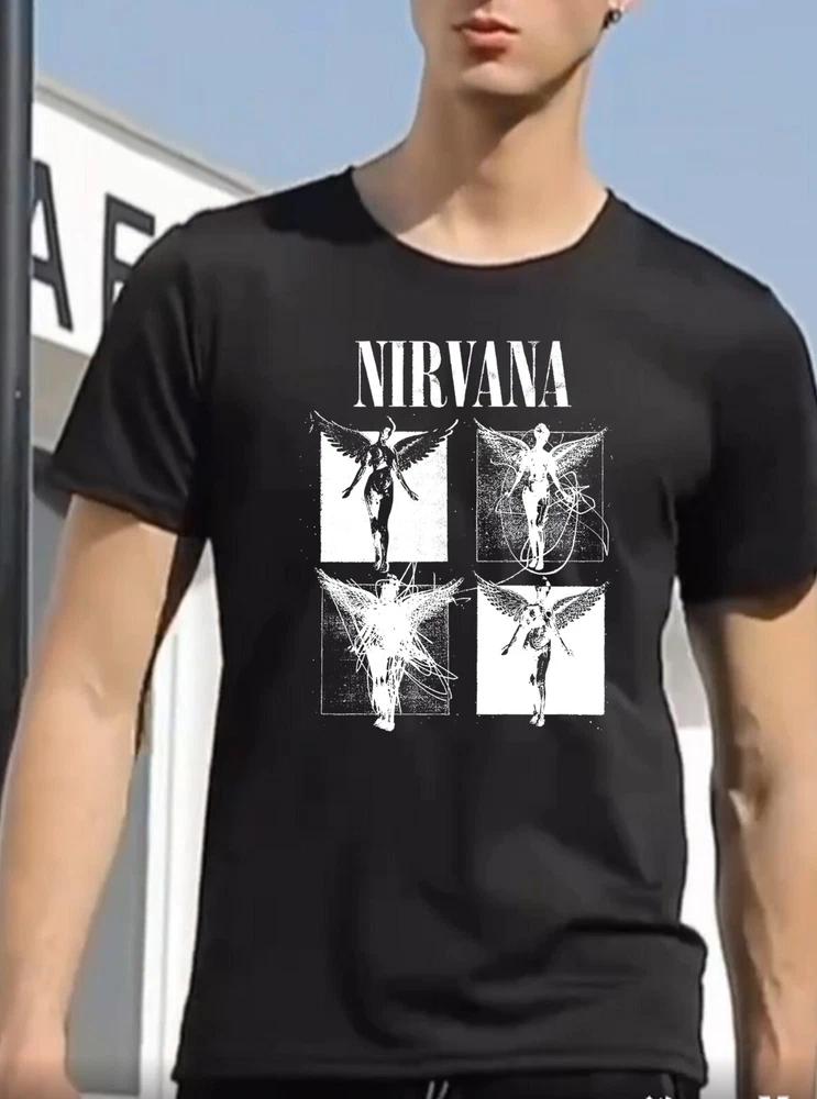 Nirvana unisex black TShirt made of breathable poly Heavy metal gift for him