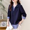 2025 New Autumn Plus Size Hoodie Women Pullovers Tops Solid Fashion Loose