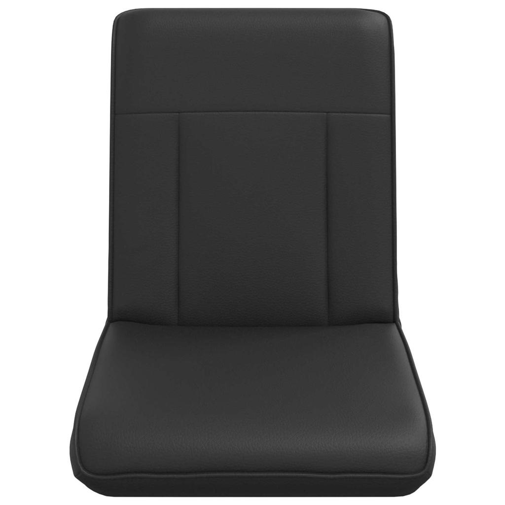 Adjustable Footstool Black Faux Leather