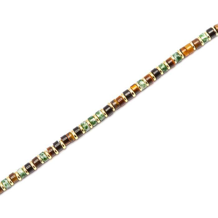 Bracelet - Luxenter - Ryhu - Argent 925 - Oeil de Tigre - finition or 18k