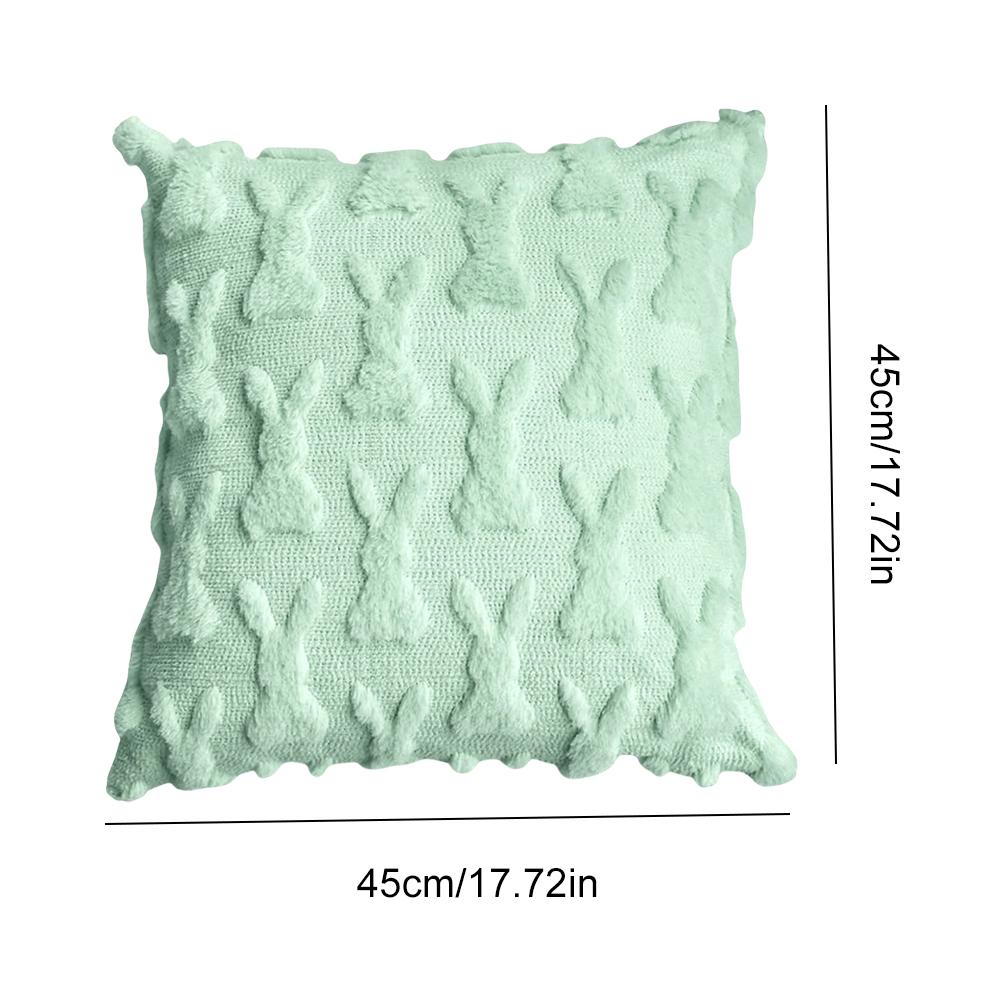 Easter Rabbits Throw Pillow Cover 45x45cm Happy Easter Pillow Cover Bunny Soft Cushion Case Decorative Pillow Covers for Home