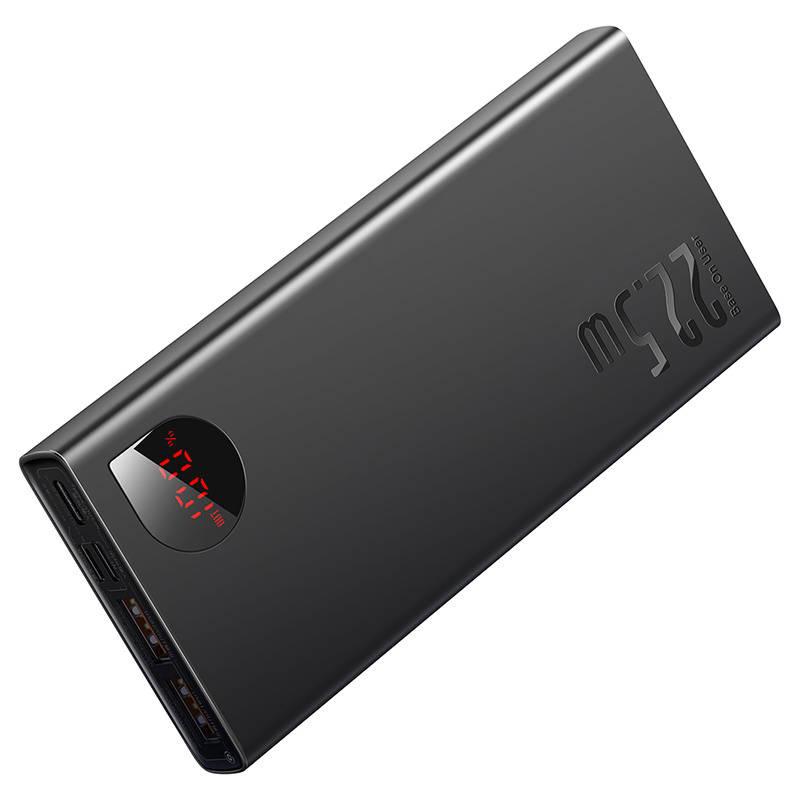 Powerbank Baseus Adaman Metal, 10000mAh, 2xUSB, USB-C, Lightning, MicroUSB 22.5W (Black)