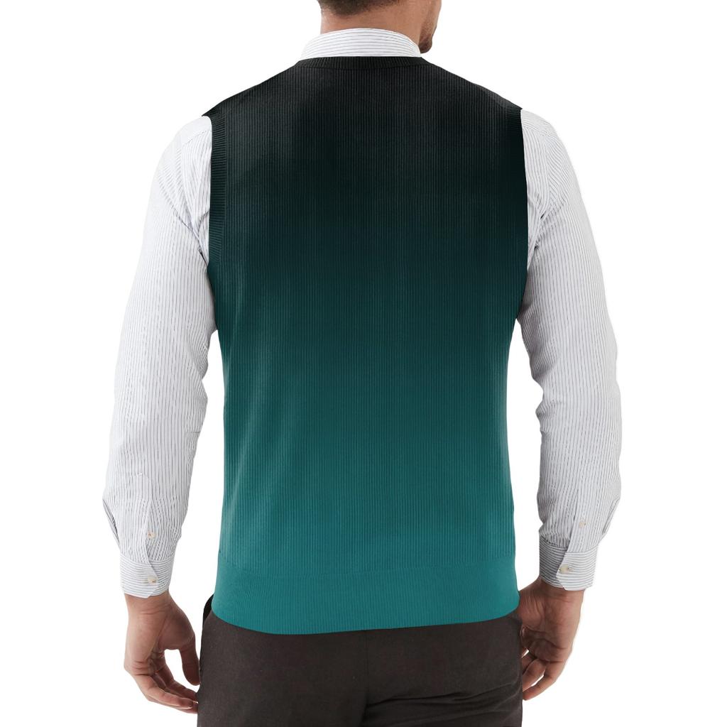 Мужской модный принтованный V-образный вырез без рукавов трикотажный пуловер