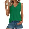 Summer Women's Vest Solid Color V-neck Split T-shirt Tank Top